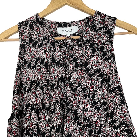 Derek Lam 10 Crosby Silk Floral Lace-Up Blouse - Picture 5 of 12